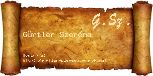 Gürtler Szeréna névjegykártya